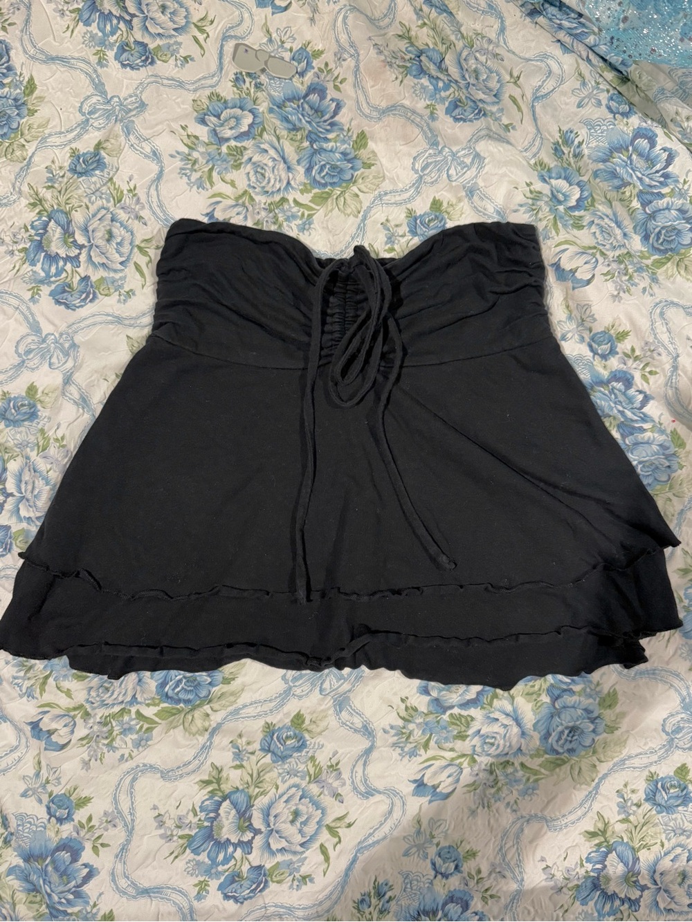 Black Fairycore Ruffle Mini Skirt